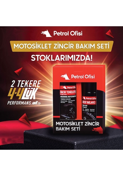Petrol Ofisi Motosiklet Zincir Bakım Seti Özel Kutu Temizleme Fırçalı Set
