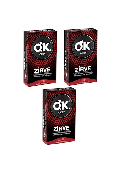 Okey Zirve Tırtıklı ve Kabartmalı Prezervatif 10'lu x 3