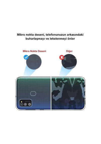 Samsung Galaxy Uyumlu A31 Kılıf Şeffaf Kamera Korumalı Silikon
