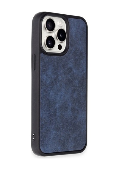 Apple İphone 15 Pro Max Kılıf Aras Deri Kapak - Lacivert Çok Renkli