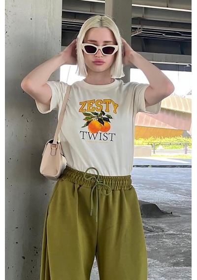Madmext Sarı Bisiklet Yaka Pamuklu Kısa Kollu Kadın T-shirt Mg2150-sarı Sarı