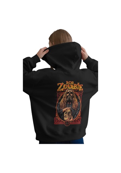 Sevbano Rob Zombie Rock Metal Müzik Grubu Baskılı Unisex Oversize Premium Siyah