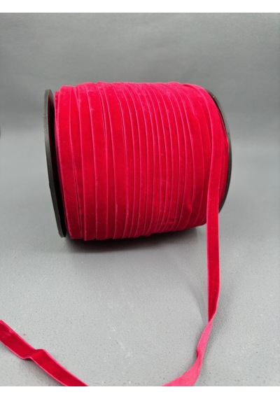 Paşateks- 1 Cm Düz Kadife-5 Metre -e.kırmızı