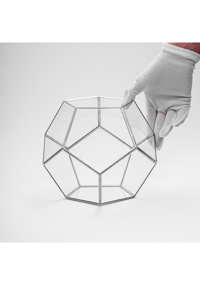 21x21x17cm Gümüş Geometrik Teraryum Cam Fanus Takı Aksesuar Çikolata Kutusu Diğer