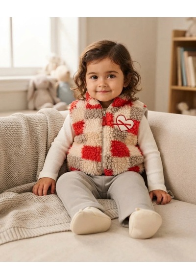 Kız Bebek Gri Renkli Yelekli Welsoft Takım