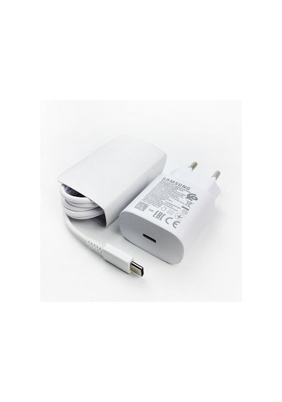 Samsung Uyumlu TA800 25 W Type-C Hızlı Şarj Aleti Kablo Set Beyaz