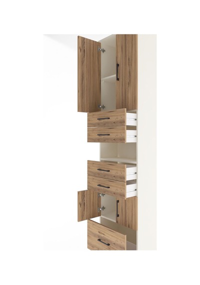 Arges Dolap 4 Raflı 5 Çekmeceli 4 Kapaklı 60x30x243 Aytaşı-çam Aytası