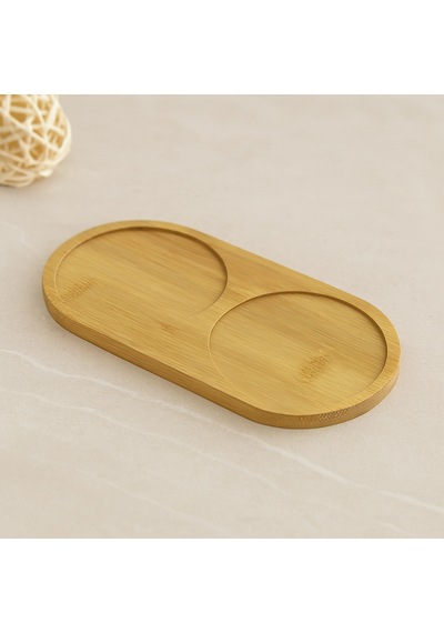 Bambu 2 Bölmeli Oval Yağdanlık Altlığı 12x24x0.8 Cm