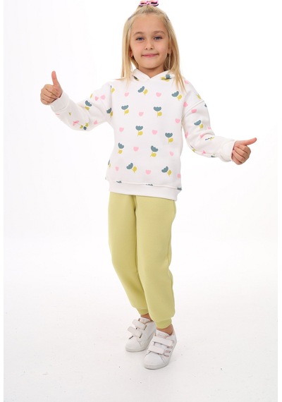 Toontoy Kids Toontoy Kız Çocuk 2'li Takım Baskılı Kapüşonlu Sweatshirt & Beli Paçası Lastikli Jogger Eşofman Altı - Renk Bloklu & 3 İplik Şardonlu Açık Yeşil Toontoy Kids Toontoy Kız Çocuk 2'li Takım Baskılı Kapüşonlu Sweatshirt & Beli Paçası Lastikli Jogger Eşofman Altı - Renk Bloklu & 3 İplik Şardonlu Açık Yeşil