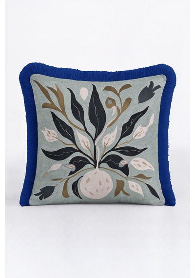 Botanik Çiçek Motifli Saçaklı Yastık Kılıfı - Boho Adaçayı Mavi Lacivert Püsküllü Kırlent Kılıfı Sessiz Atlas Opal Botanik Çiçek Motifli Saçaklı Yastık Kılıfı - Boho Adaçayı Mavi Lacivert Püsküllü Kırlent Kılıfı Sessiz Atlas Opal