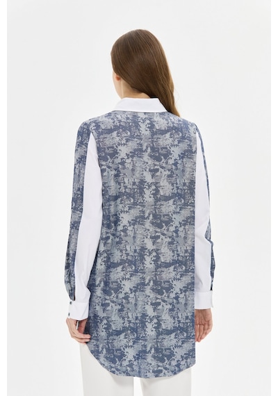 Esswaap Jakar Denim Kombinli Koton Tunik Laci Lacivert