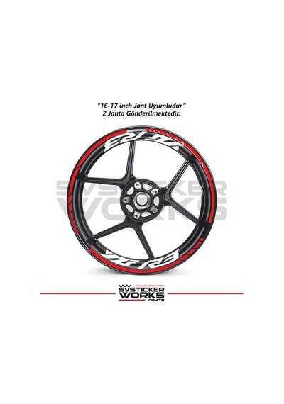 Yamaha Yzf-r3 Yazılı Jant Sticker Dış Ve İç Set Sticker Jant Şeridi Kırmızı 35736704