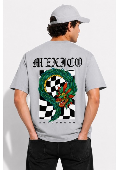 Bayloranzzo Mexico %100 Pamuk Heavy Cotton Premium Kalite Erkek Tişört Gri