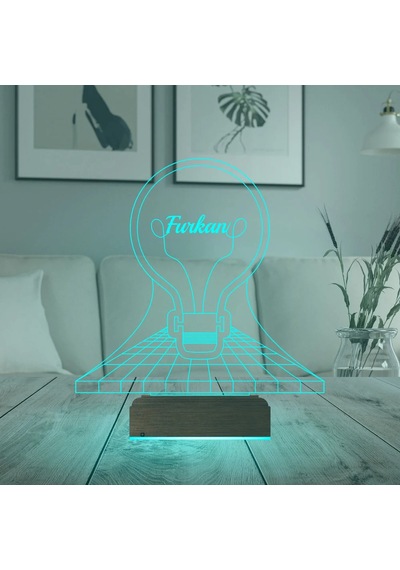 Luvivia Ampul İdea Tasarım Kişiye Özel 3d Lamba - Masa Gece Lambası Şeffaf