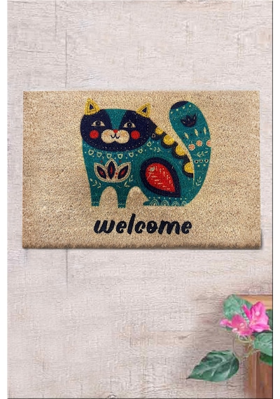 Co Co Prani 40x60 cm Doğal Ko ko Kıl paspas,Hindistan Naturel Kapı Önü Paspası