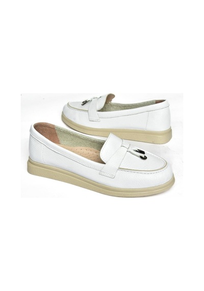 Fox Shoes P555014103 Beyaz Hakiki Deri Kadın Ayakkabı Beyaz