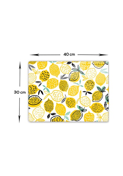 Decorita Cam Kesme Tahtası | Sarı Limonlar | 30cm x 40cm