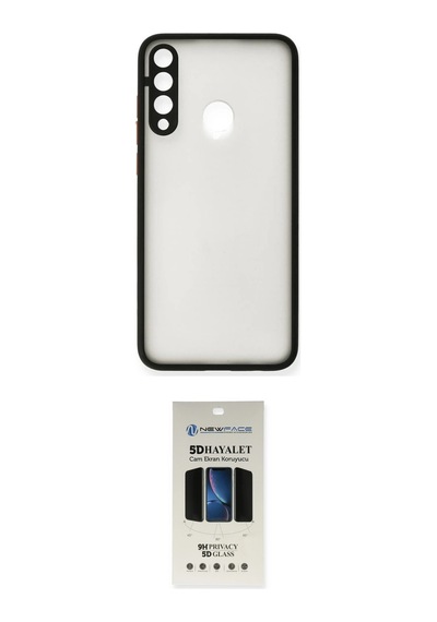 Cep Huawei Uyumlu Y6p Kılıf Ahenk Çizgi Serisi İkili Koruma Seti Najmaddin Siyah