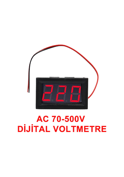 Alkatronik-0.56' Ac 70-500V Dijital Kırmızı Voltmetre İki Telli Panel Tip