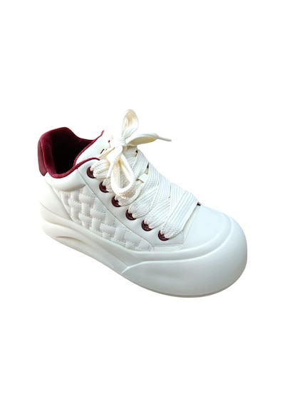 Guja 26k426-1 Kadın Kalın Taban Sneaker Ayakkabı Bej - Bordo Siyah