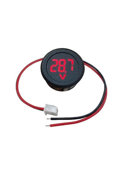 Voltmetre DC 4-100V Led Dijital Ekran Dairesel - Kırmızı