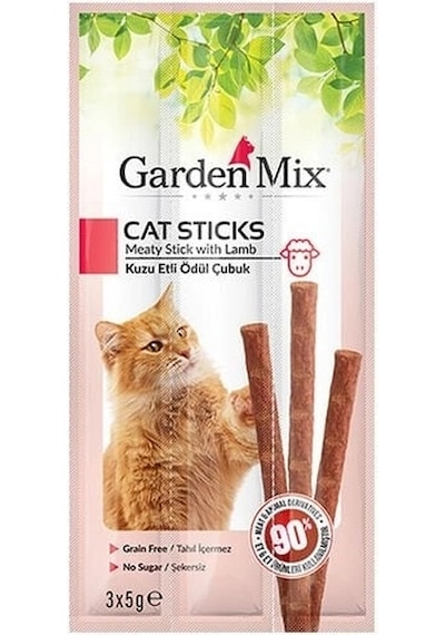 Garden Mix Kuzu Etli Stick Kedi Ödül Maması 3x5 Gr