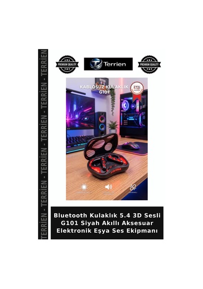Bluetooth Kulaklık 5.4 3d Sesli G101 Siyah Akıllı Aksesuar Elektronik Eşya Ses Ekipmanı