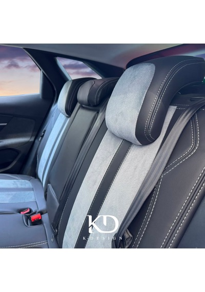 Peugeot 3008 Uyumlu Araca Özel Oto Koltuk Kılıfı 158595 Siyah-Gri