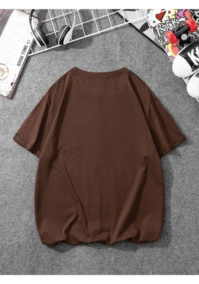 Flood Of Style Kadın Kahverengi Desert Bisiklet Yaka Tshirt