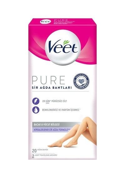 Veet Professional Yüz Ağda Bandı 20'li Hassas Ciltler İçin Badem Yağlı 2'li Ekonomik Paket - 2 Tarı