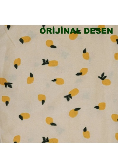 Erdenay Tekstil İpeksi Dokulu Süet Pijama Altı Limon Desenli Sarı - Limon Desenli