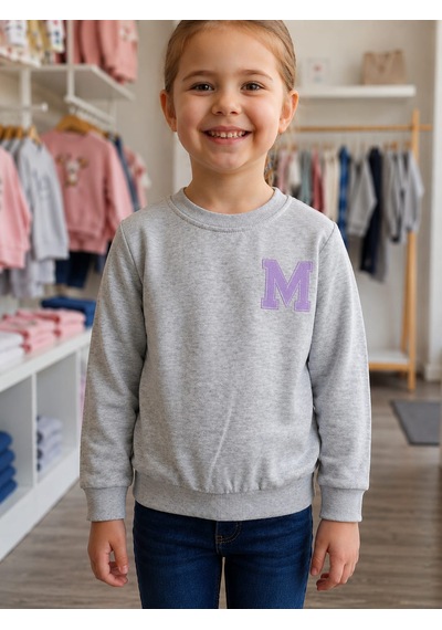 Ela Kız Çocuk Mevsimlik Sweatshirt Gri