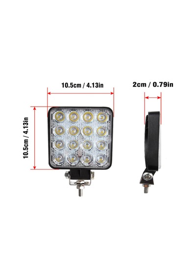 16 Ledli Off Road Çalışma Lambası Sis Farı 12 Volt 48 Watt