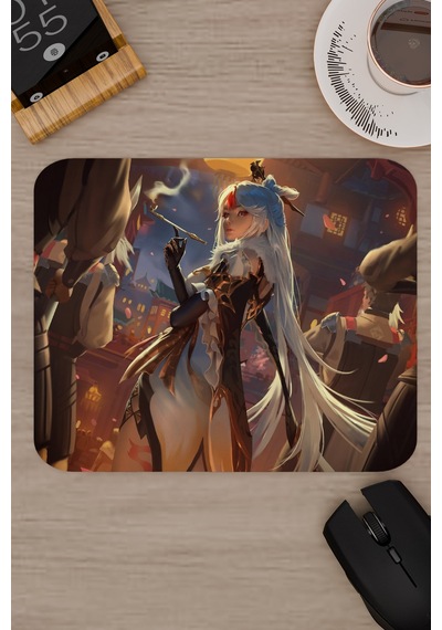 Ningguang Genshin Impact Anime Oyuncu V4 - 22x18 Gaming Mouse Pad Fare Altlığı