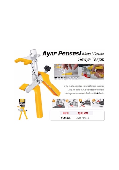 Sgs Fayans Ayar Pensesi Metal Gövde Sgs6185