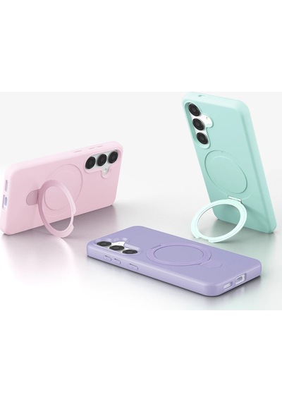 Newface - 64 -  Galaxy Uyumlu S25 Regal Magsafe Standlı Kapak - - Glblseme - Derin Mor