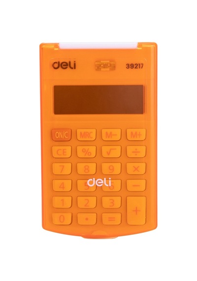 Deli 39217 Mini Hesap Makinası Kapaklı Turuncu Çok Renkli