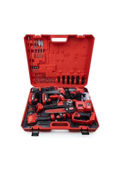 Dawreek BT0207 Beşli Set MW600 Budama Testeresi 10MM Çelik Mandren + Somun Sıkma + Şarjlı Spiral + Şarjlı Hilti
