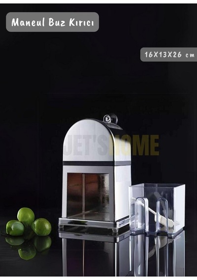 Buz Kırıcı Manuel Krom Kaplama Buz Kırma Makinesi Metal Dişli 16x13x26 Cm
