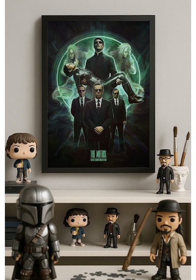 The Matrix Reloaded Siyah Ahşap Çerçeveli Poster, Dekoratif Film Duvar Tablosu