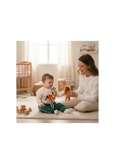 Altıntaş Baby Kaplan Safari Temalı Premium Kalite Mevsimlik Ekstra Yumuşak 2 Li Takım Yeşil Yeşil