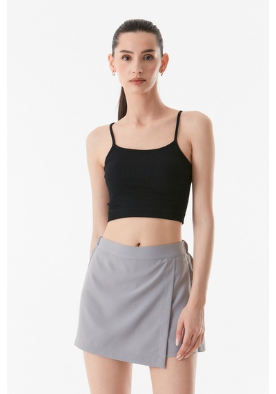 Fullamoda Fitilli İp Askılı Crop Büstiyer 24ygb650211071-siyah 24YGB650211071-Siyah