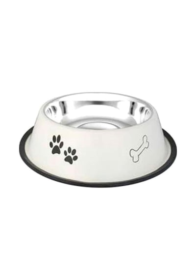 ASRPP Kemik Desenli 16 Oz 15.5 CM Metal Kedi Mama ve Su Kabı