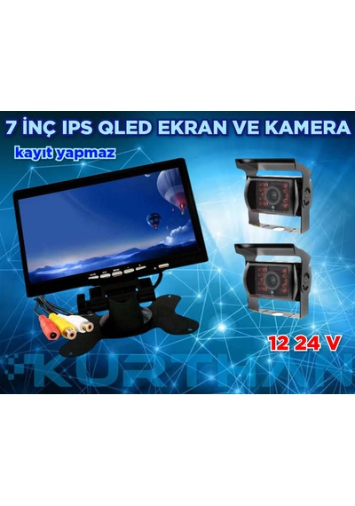7 İnç Ips Qled Monitör Ve 2 Adet Metal Kasa Kamera 12 24 Volt