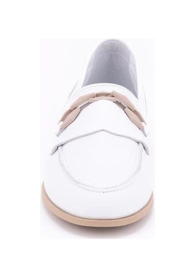 Mammamia D24ya-3215 Kadın Deri Loafer Ayakkabı D24YA-3215-R7263 Beyaz