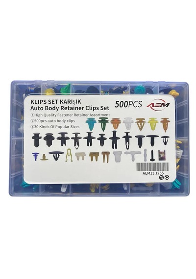 Aem 500 Adet Trim Araba Klips Seti Çamurluk Tampon Döşeme Klipsi