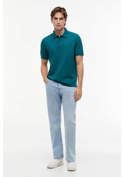 Tommy Hilfiger Erkek Yeşil Essential Pique Polo Yaka T-shirt-16256