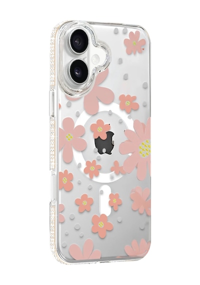 Mey İthalat Apple Uyumlu iPhone 16 Floral Magsafe Kapak - Pembe