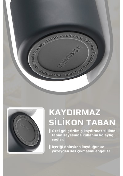 Neoflam Fika Rento Sızdırmaz Vidalı Kapaklı Geniş Ağızlıklı Kolay Taşınabilir Çelik Termos 600 Ml Antrasit