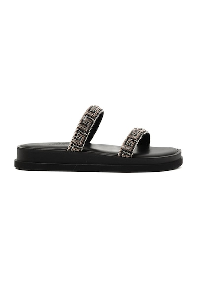 19 Black Terlik Kadın 26261 Myconian 2025 Greek Sandal Siyah
